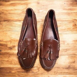 Dexter Shoes Brown All Leather Oxford Tassel Kiltie Loafers Size 6 wmn